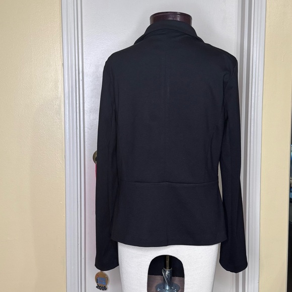Have Black Faux Pockets Silver Zipper Detail One Button Blazer Jacket size XL - Picture 10 of 11